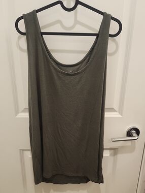 Terra & Sky Olive Green Scoop Neck Modal Tank Womens Size 1x (16W-18W)